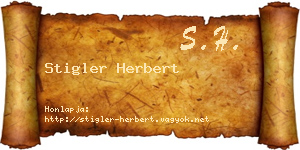 Stigler Herbert névjegykártya